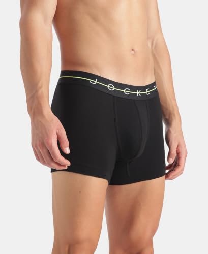 Image of Jockey NY16 Men Super Combed Cotton Elastane Stretch Solid Trunk with Ultrasoft Waistband (Pack of 2)
