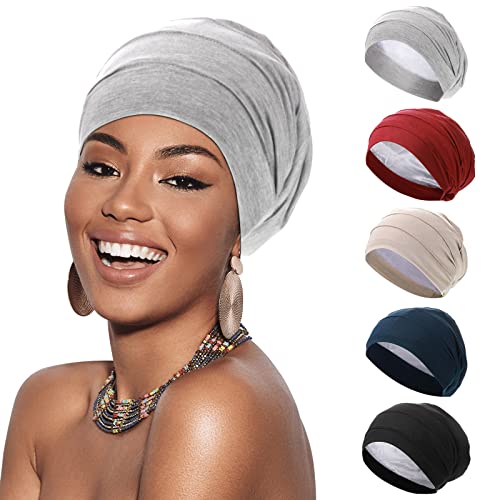 Bonnet en satin lot de 5 charlottes de nuit douces pour cheveux