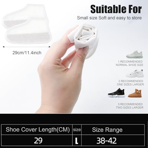 4 Pcs Schuhüberzieher Wasserdicht, Schuhüberzieher Rutschfest, Einweg/Mehrweg Latex-überschuhe mit, überzieher Schuhe für Regen,Schneetag,Wüstenstrand,Schlammige Straßen