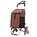 BNNP Carros Stands Home multifuncional retráctil aleación de aluminio carrito de compras escaleras, carrito de compras plegable portátil para remolque (color: B)