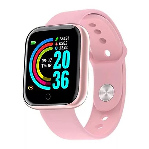Relógio Inteligente SmartWatch Fitness design elegante fino superleve com monitoramento de atividade e frequência cardíaca durante todo o dia, monitoramento de sono, pedômetro compatível com iOS e Android (Rosa)