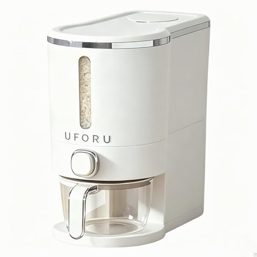 UFORU Rice Dispenser 13 LB,Airtight Storage Container With Measuring Cup