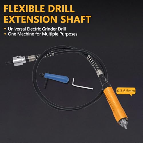 Uadme Flexible Drill Extension Shaft, Universal Flex Extension Shaft with Key Chuck 0.3‑6.5mm - Image 2