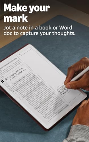 Image of Amazon Kindle Scribe 64GB (newest model) - 11 inch paper-like display with front light - Thinner, lighter, faster - Write in notebooks, documents, and books. Includes Premium Pen - Graphite