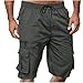 Dademeo Men Cargo Pants Casual Fashion Solid Shorts with Multi-Pocket Elastic Waist Work Hiking Fishing Short Pant