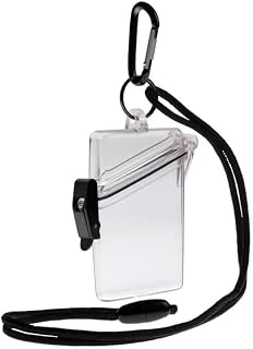 Transparent Waterproof ID Card Badge Holder Case Waterproof Sports Case Vertical Badge Holders with Lanyard and Keychain, Identification Badges and Supplies, Badge Holders