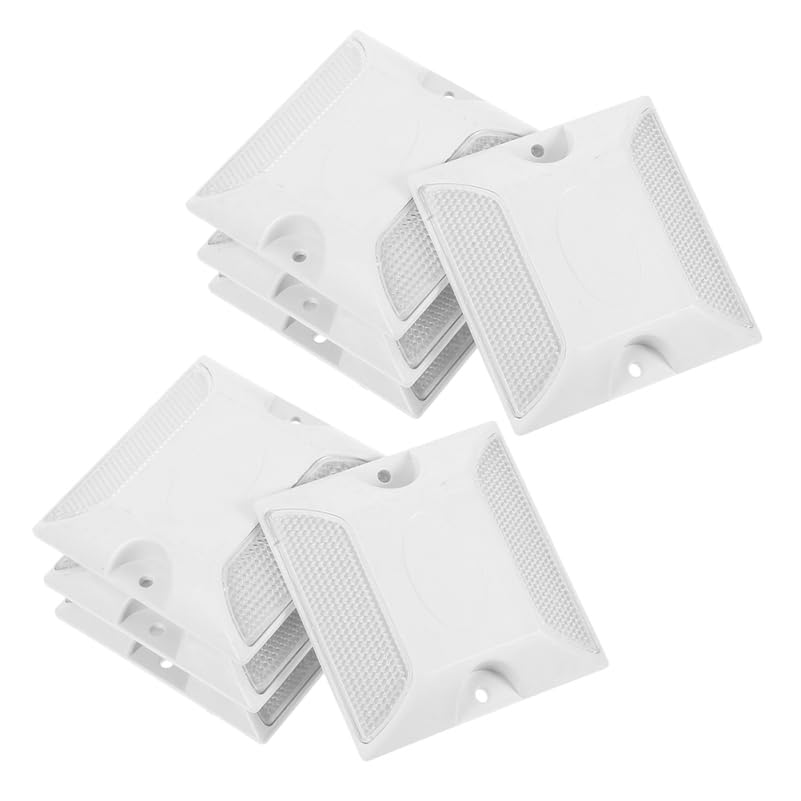 Gatuida 8pcs Pavement Reflectors: White Driveway Markers for Roads and Parking Areas Reflective Markers for Driveways Bike Paths and Private Roads