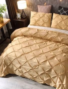 Miniatura 2 de AFEBOO Juego de funda de edredón Pintuck, fundas de edredón plisadas, fundas de edredón de polialgodón, juego de cama doble transpirable con