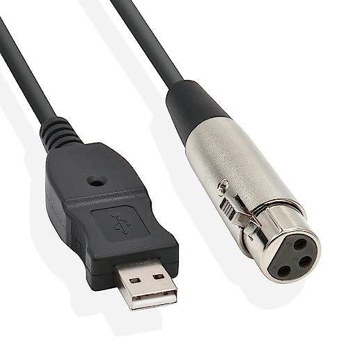 suckoo USB to XLR cable converter computer host external microphone amplifier speaker mixer musical instrument recording equipment audio connection cable adapter 3PIN male to female 3m - Thumbnail 2