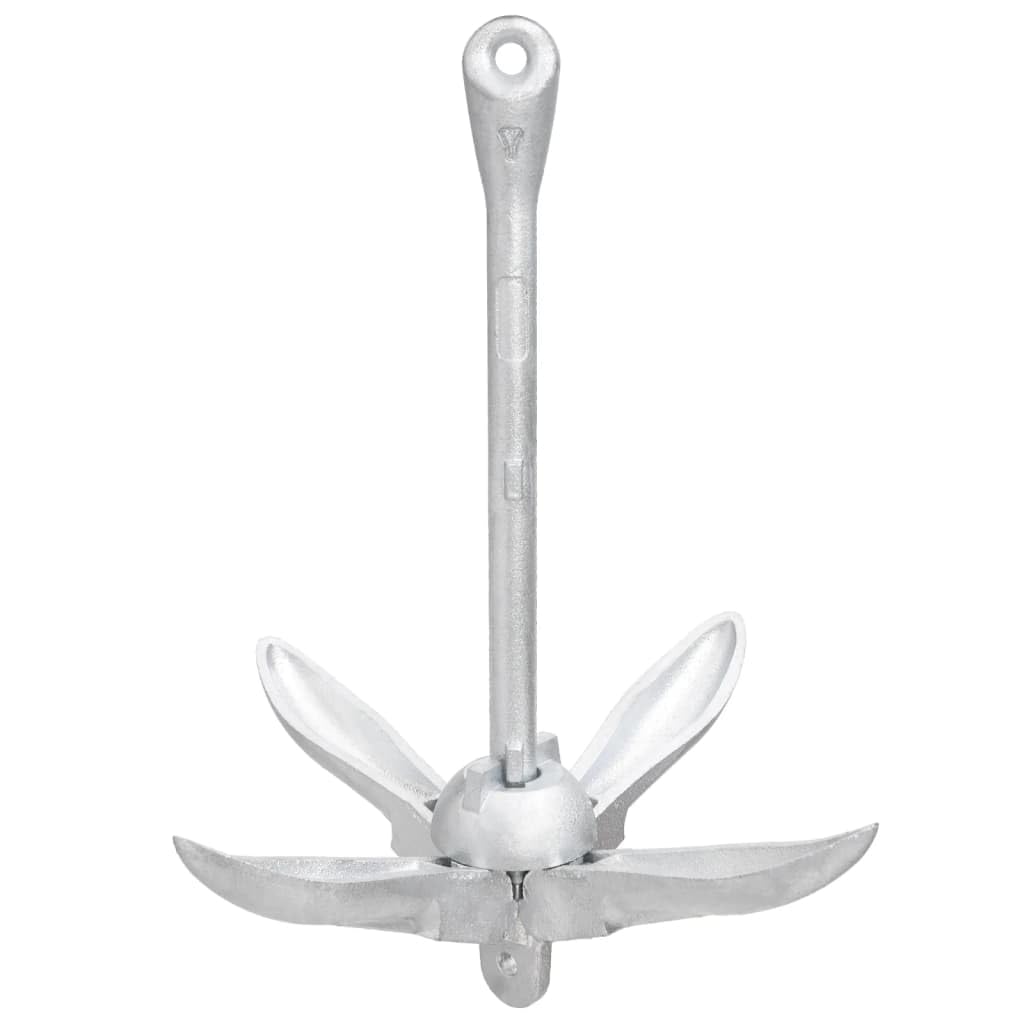Anclaje plegable con cuerda plateada, 3,2 kg, hierro maleable, 30 m, longitud de la cuerda de 8 mm de diámetro, para barco, kayak, canoa, motor, bote inflable, embarcación, embarcación, mar