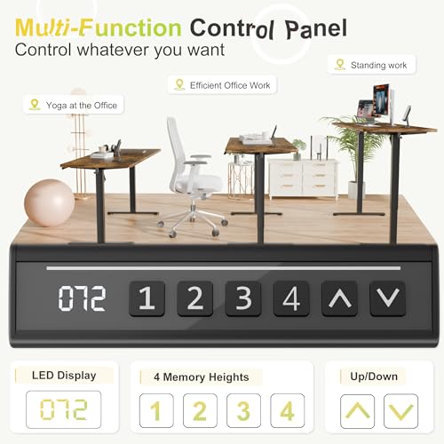 Image of Furmax 55 Inches Electric Standing Desk, Home Office Desk with Phone Holder