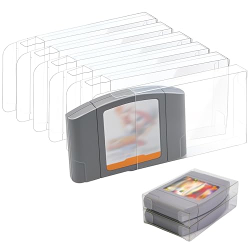 YUPZAR 6 Protectores de caja para juegos retro N64 – Compatibles con NTSC y PAL – Funda PET transparente de 0,35 mm resistente al polvo y rayones – Caja protectora coleccionable