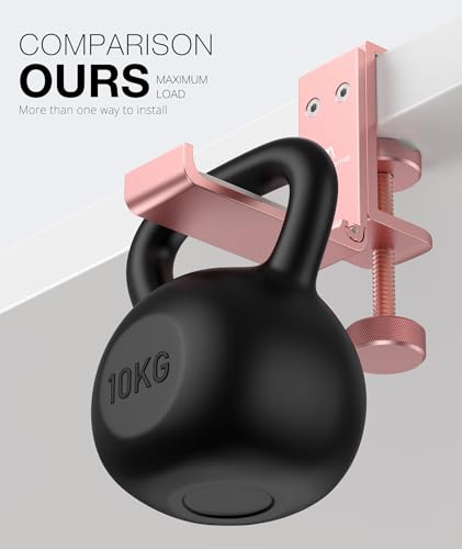 Image of Foldable Headphone Stand and Hook - Aluminum Headset Holder Clamp Mount Under Desk, Universal Fit for Gaming Headphones, Space-Saving Hanger Organizer