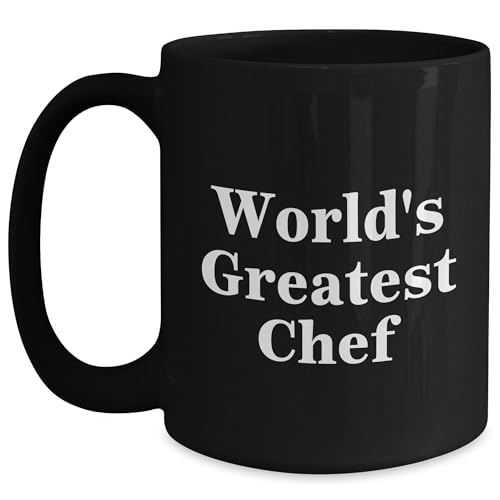 Funny World's Greatest Chef Ceramic Coffee Mug, Ideal Gifts for Chef Lovers on Their Birthday, Unique Chef Gifts for Him or Her from Mom, Dad, Best Friend