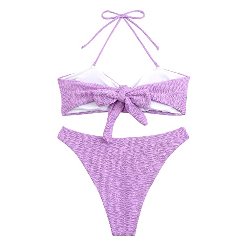 Bikini réglable violet pour masquer les marques de bronzage