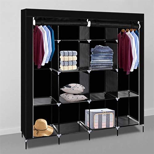 Armoire à vêtements portable à 12 étagères pour maximiser le rangement