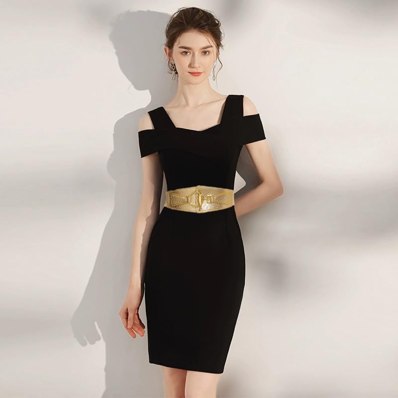 Women's Vintage Wide Elastic Waist Belt for ladies Jeans Dress4