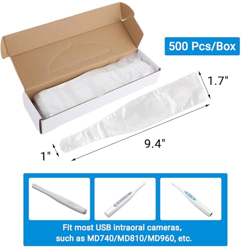 500 Stück/Box Dental Intraoral Kamera Hüllen - Einweg Dental Endoskop Barriere Abdeckung, passend für MD740/MD810/MD960