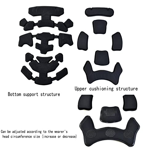Universal Memory Foam Pad Protective Mat Helmet Padding Kit Tactical Fast Airsoft Helmet Pads Set Military Helmet Replacement Foam Padding Kits Accessories Mats (Black)