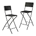 Produktbild Relaxdays Barhocker klappbar, 2er Set, Rattan-Optik, Rückenlehne, HBT: 115 x 44 x 63 cm, Barstuhl, PE & Metall, schwarz