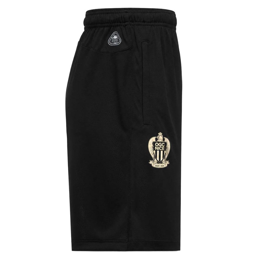 Kappa Mixiozip Pro OGC Nice Czarne spodenki piłkarskie dla dzieci