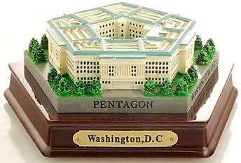 Washington DC Pentagon Souvenir Figurine 5" Wide - Green Resin Tabletop Sculpture