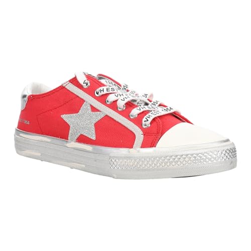 VINTAGE HAVANA Womens Alive Metallic Glitter Slip On Sneakers Shoes Casual - Red - Size 8 B2