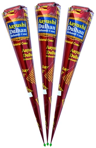 HANUMAN STORE 100% Natural Original Mehandi Cone Paste 3 pcs x 25g