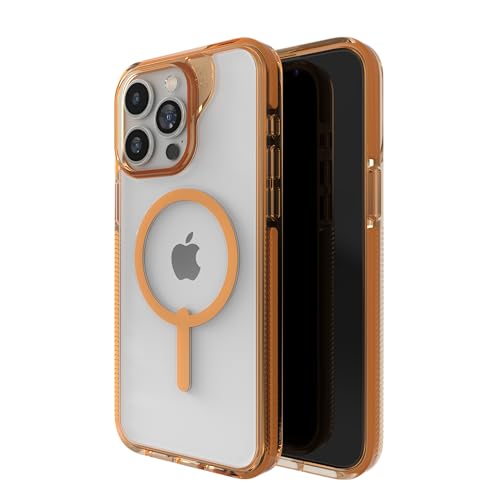 Image of ZAGG Santa Cruz Snap iPhone 15 Pro Max Case - MagSafe Phone Case, Drop Protection (13ft /4m), Durable Graphene, Anti-Yellowing, and Scratch-Resistant Phone Case, Orange