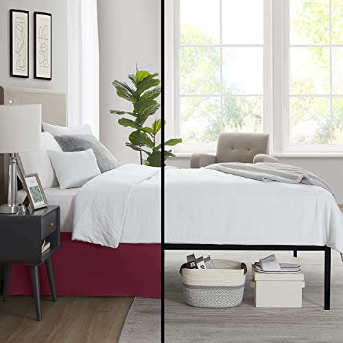 Image of Nestl Red Heaven Full Bed Skirt - Full Size Bed Skirt 14 Inch Drop - Brushed Microfiber Bed Skirts - Hotel Quality Pleated Bed Skirt - Shrinkage & Fade Resistant