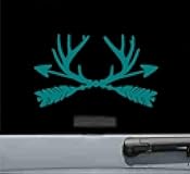 JS Artworks Antler Arrows Vinyl Decal Sticker Deer Buck Hunting Hunt (Teal)