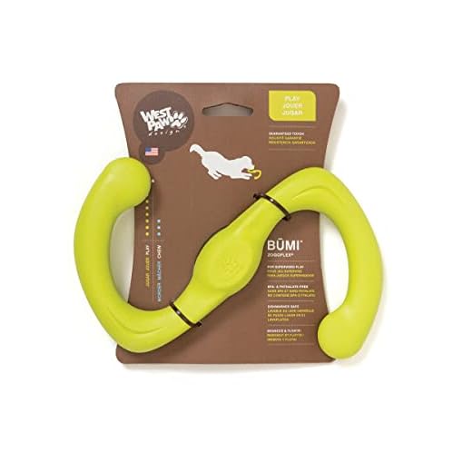 West Paw Zogoflex Bumi Dog Tug Toy – S-Shaped, Lightweight Chew Toys for Fetch, Play, Pet Exercise – Tug of War Soft Flinging Squishy Chewy Toy for Dogs – Guaranteed, Latex-Free, Small, Granny Smith