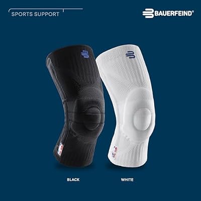 Bauerfeind Sports Knee Support NBA - Officially Licensed Basketball Knee Brace - Relief and Stabilization - Targeted Compression - Lightweight & Durable - Black, X-Small