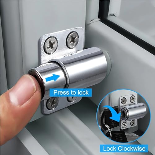 4Pcs White Sliding Patio Door Catches Set Window Bolt Security Lock Sliding Patio Door Catch Safety Lock