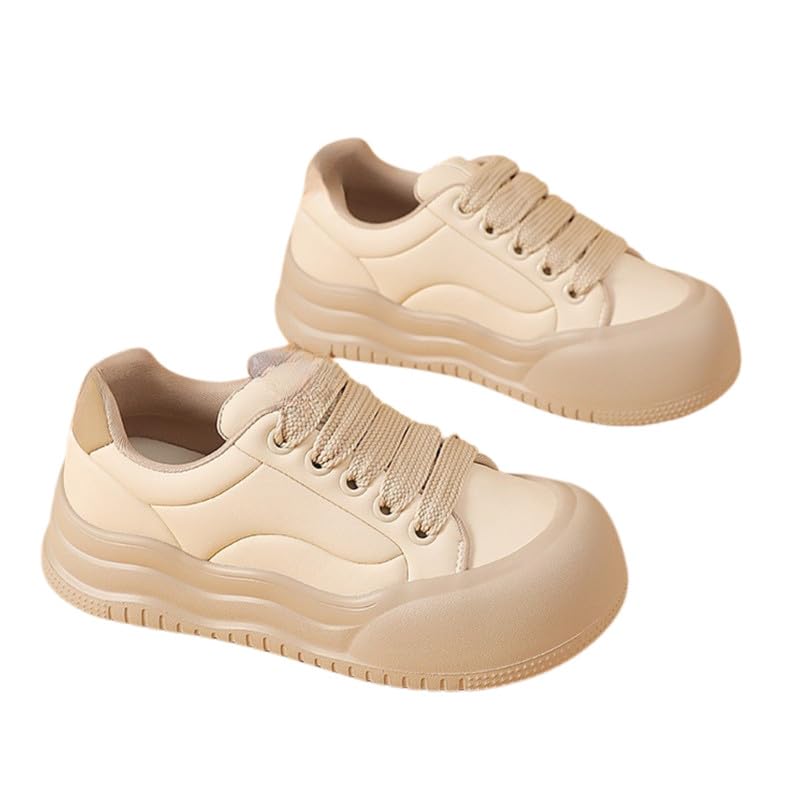 Women Genuine Leather Thick-Soled Shoes | Autumn Winter Soft Sole Round Toe Shoes