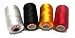 GOELX Shiny Soft Silk Thread For Beading, Tassel Making And Jewellery Making - White,Black,Yellow,Red