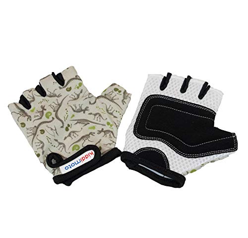 KIDDIMOTO Guantes de Ciclismo sin Dedos para Infantil (niñas y niños) - Bicicleta, MTB, BMX, Carretera, Montaña (M (5-8 años), Fósil)