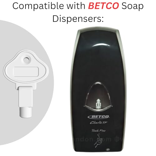 Image of Key for Betco Clario Touch Free Dispenser 92007 - Compatible with Touch Free Dispenser - Key Will not fit Other Betco Clario dispensers - Comes with Robby's Cloud Keychain (4 Pack)