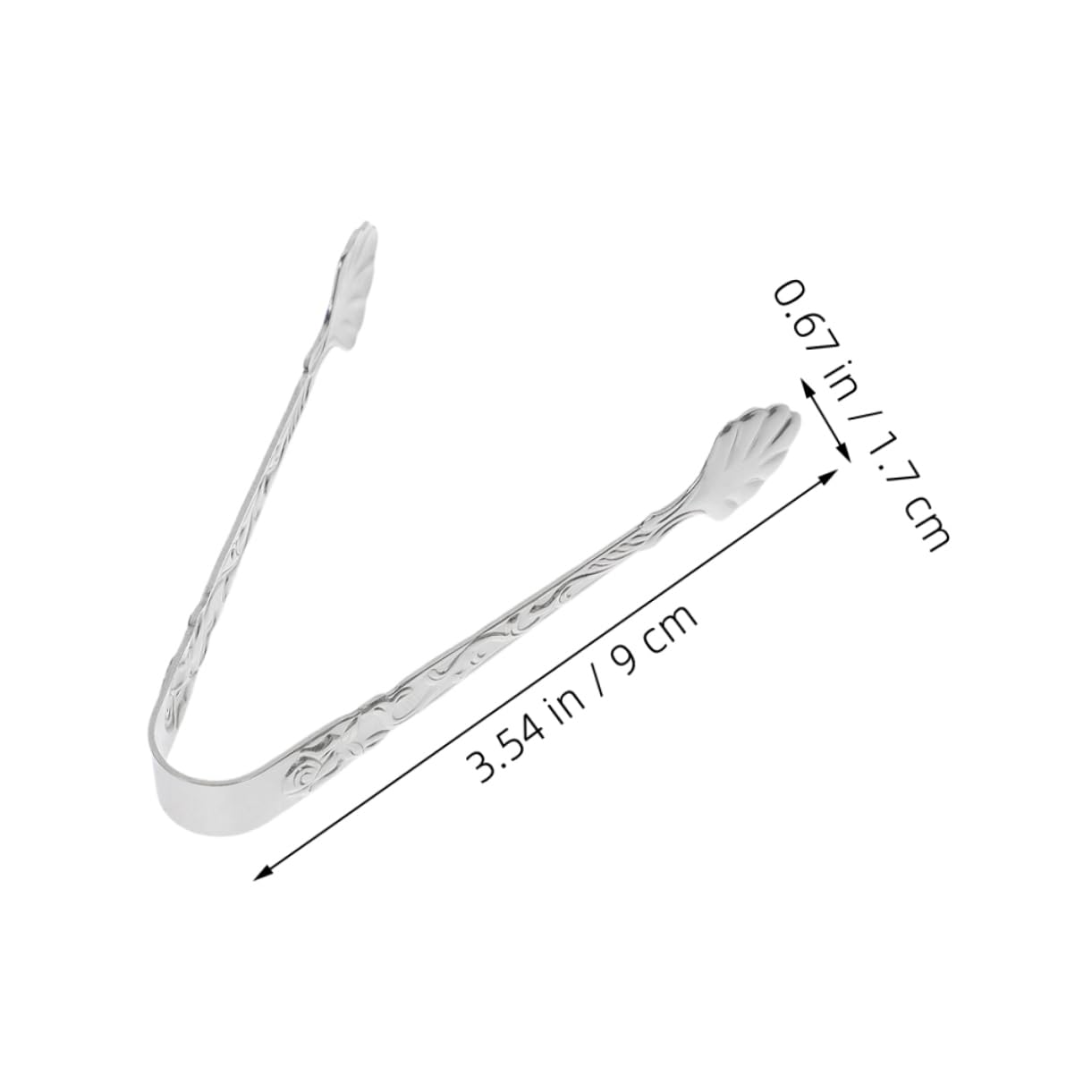 SOLUSTRE Elegant Embossed Design Mini Tongs Stainless Steel Food Tongs for Sugar for Tea Party Buffet