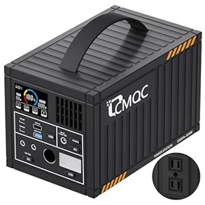 Portable Power Station 300W,110V Pure Sine Wave Power Bank with 2 AC Outlets,LED Flashlight,288Wh LiFePO4 Battery Solar Generator for Outdoor Camping Home Use,Emergency Outage,Travel,RV Trip