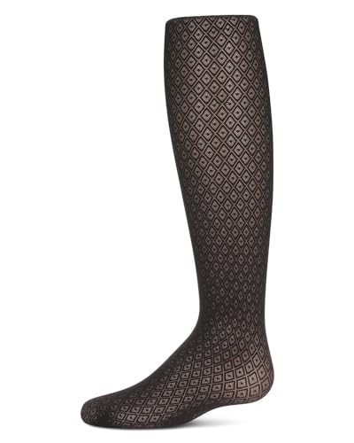 MeMoi Girls' Diamond Dot Semi-Opaque Microfiber Tights