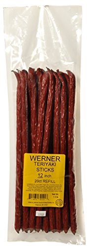 Werner Jerky 12" Teriyaki Beef Stick 20 Count