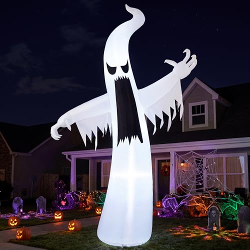 Joiedomi 12 FT Halloween Inflatables Outdoor Decorations Scary Ghost Halloween Decor Inflatable Ghost Blow Ups for Yard with LEDs for Outside Yard Decorations