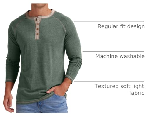 Image of Sailwind Mens Henley Long /Short Sleeve T-Shirt Cotton Casual Shirt