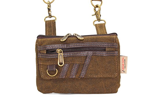 Juzar Tapal Collection Bikers Jeans Loop Hang Bag Canvas Purse Smart Phone Case Crossbody Bag Black, Brown (Khaki 52Lb) #TOP2