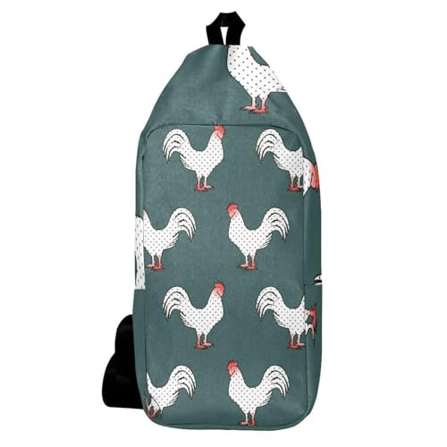 Sac à dos à bandoulière coq noir de 16x36.5x8.4cm ergonomique