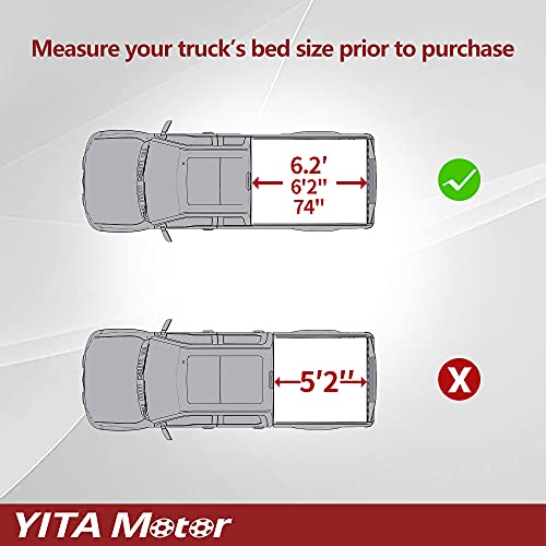 Yitamotor Soft Roll Up Truck Bed Tonneau Cover Compatible With 2015-2022 Chevy Colorado/Gmc Canyon, Fleetside 6.2 Ft Bed #TOP1