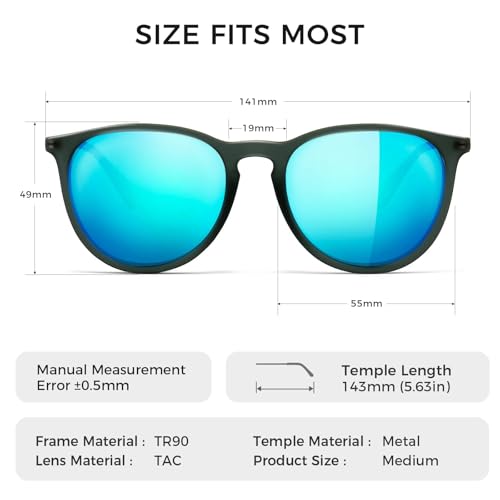 Image of SUNGAIT Premium Vintage Round Sunglasses for Women Men Classic Retro Trendy Style