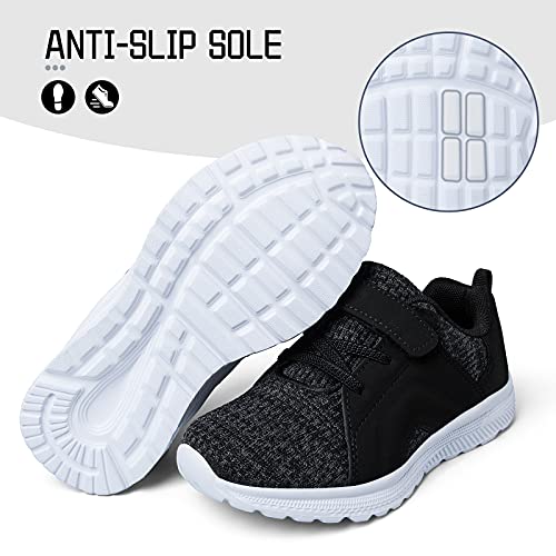 Runside Toddler Boys Girls Running Shoes Athletic Tennis Sneakers For Kids，Breathable And Lightweight 13 Black #TOP5