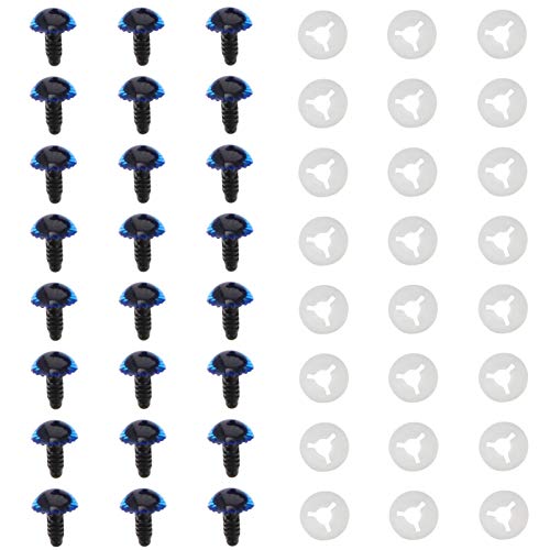30 Peças de Plástico Azul Kit de Olhos de Segurança Diy Costura Botões de Artesanato Globo Ocular de